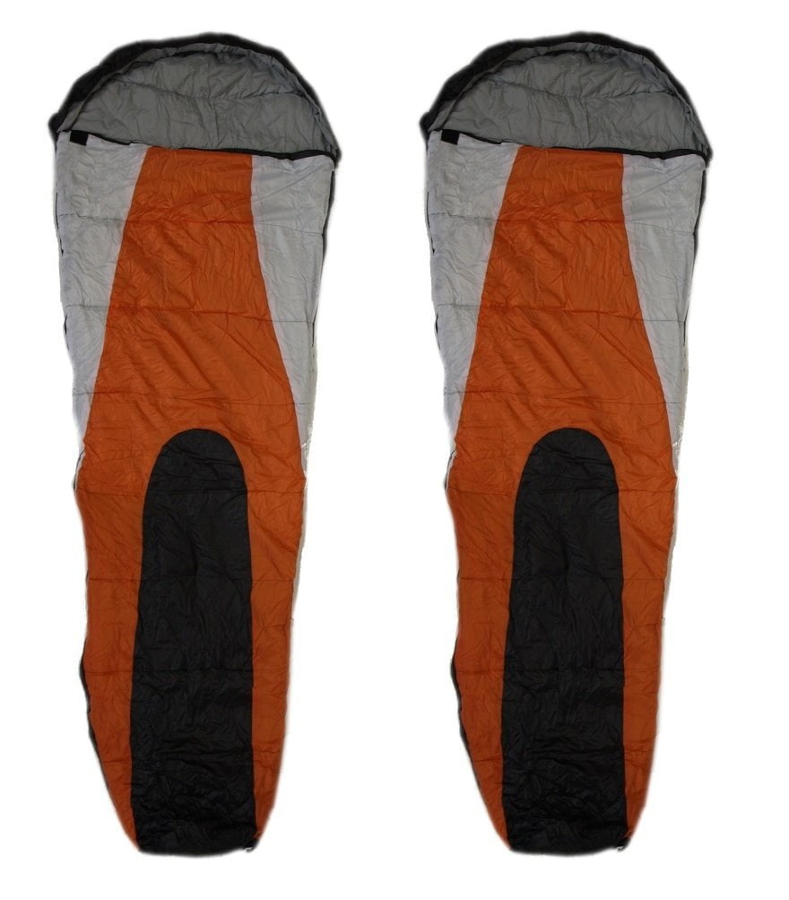 SLEEPING BAG MUMMY Type 8/' 20 Degrees F ORANGE GRAY BLACK Carrying Bag NEW