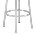 thumbnail image 3 of Madrid 30" Bar Height Swivel Blue Faux Leather and Brushed Stainless Steel Bar Stool, 3 of 10