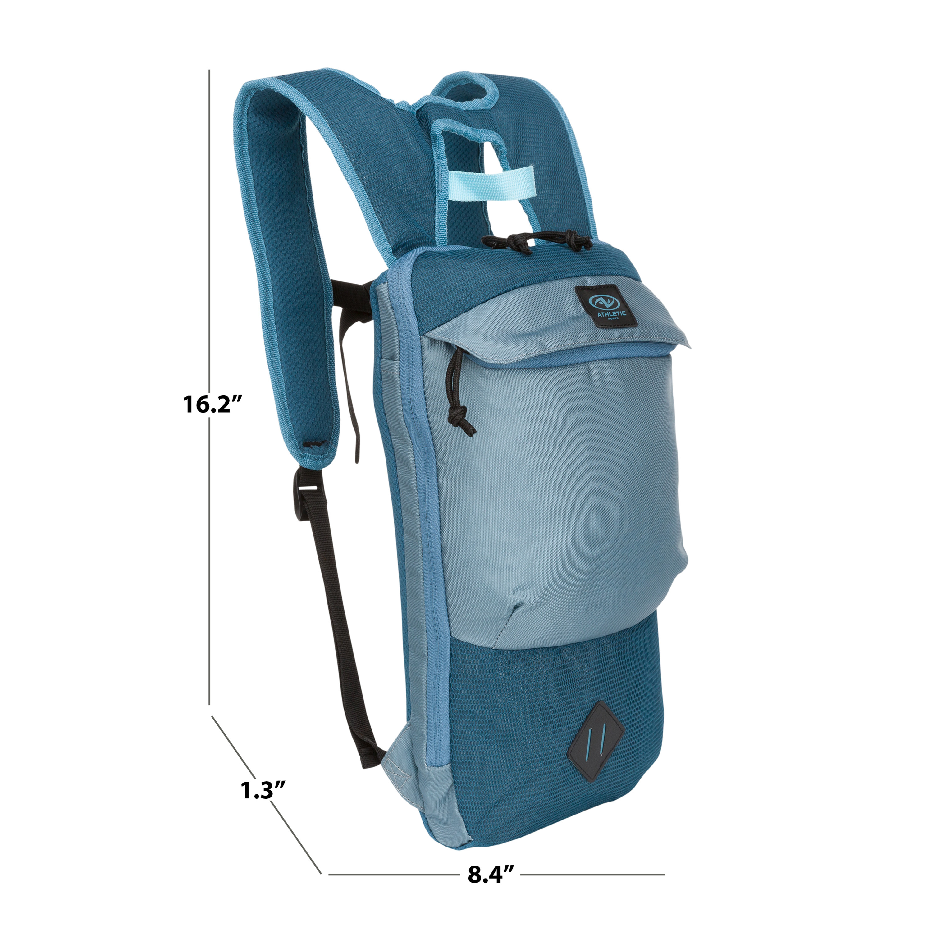 Athletic Works Slim Unisex Sports Backpack, 7.5 L Smoke Blue