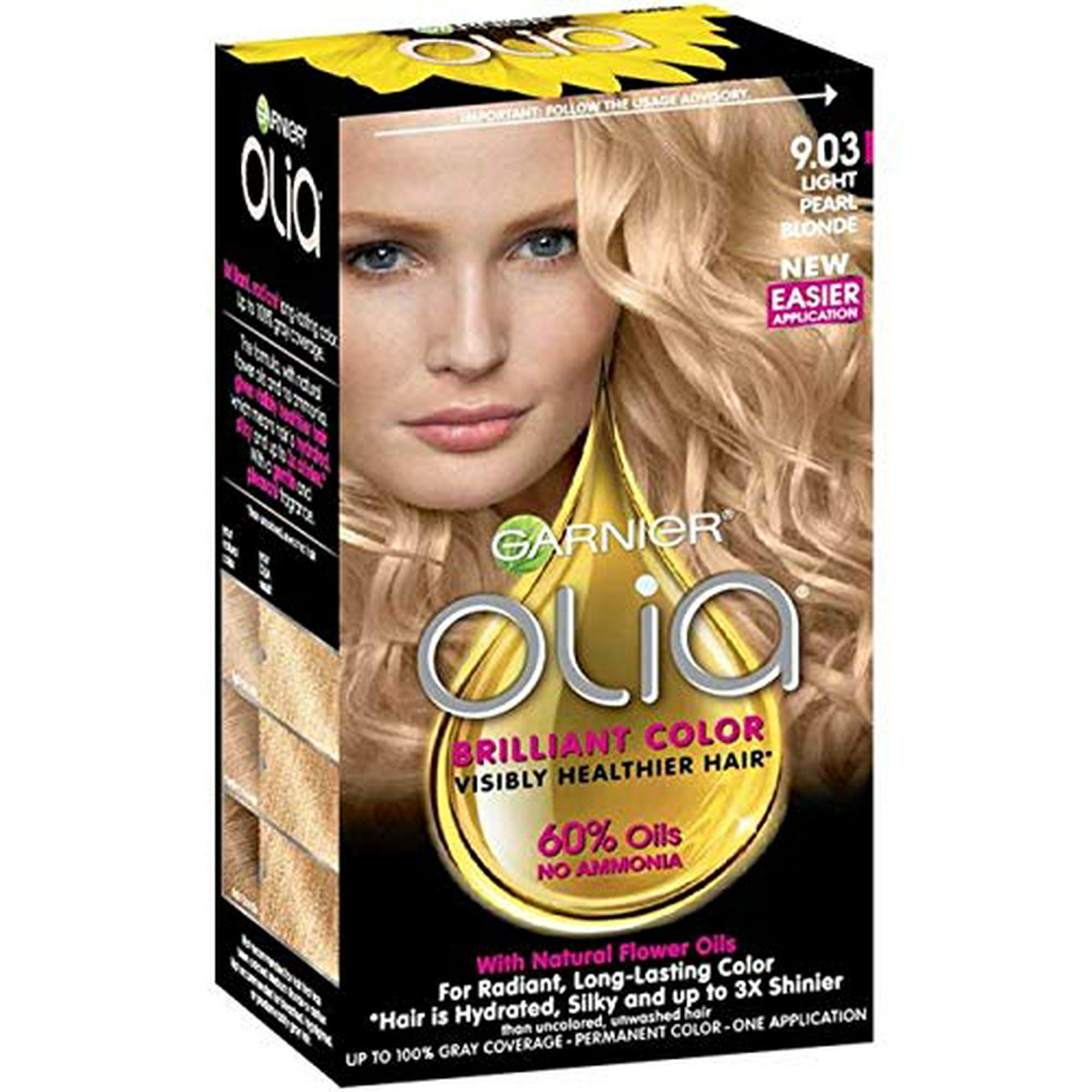 Garnier Olia Ammonia Free Permanent Hair Color 100 Percent Gray Coverage Packaging May Vary 9 03 Light Pearl Blonde Hair Dye 1 Kit Walmart Canada