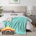 thumbnail image 4 of Sherpa Fleece Blanket (King Size 108"x90" Light Blue) Plush Throw Fuzzy Super Soft Reversible Microfiber Flannel Blankets for Couch, Bed, Sofa Ultra Luxurious Warm and Cozy for All Seasons, 4 of 8