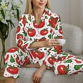 thumbnail image 6 of Uemuo Hand Drawn Tomatoes Pattern Womens Pajama Sets,PJ Set for Women,Pajamas for Women Logo,Long Sleeve Pajama Set for Women,Soft Long Sleeve Top With Pants-Medium, 6 of 9