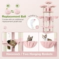 thumbnail image 5 of Big Pink 80" Cat Tower for Multiple Cats with Scratching Posts, Hammock & 3 Perches, 5 of 8