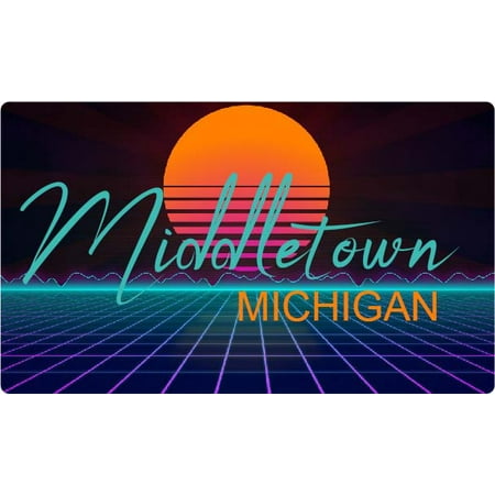 

Middletown Michigan 4 X 2.25-Inch Fridge Magnet Retro Neon Design