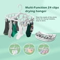 thumbnail image 4 of Premium Foldable Clothes Drying Hanger with 24 Clips, Anti-Rusty Plastic Drying Rack for Socks, Lingeries, Delicates and Baby Clothes (Grey), 4 of 7