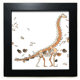 thumbnail image 1 of Hierba enorme fósil de dinosaurio Mesa de pared con marco cuadrado negro, 1 of 4