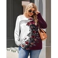 thumbnail image 3 of Zeagoo Womens Plus Size Long Sleeve Tops Fall Crewneck Shirts Pleated Design Casual Dressy Blouses, 3 of 5