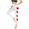 thumbnail image 4 of DDAPJ pyju Valentines Day Leggings for Women, Cute Heart Print Casual Tights High Waisted Stretch Running Yoga Pants Casual Milk Silk Legging White S, 4 of 5