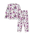 thumbnail image 2 of Rateoe Violets Flowers Pattern Womens Pajamas Set Long Sleeve Sleepwear Button Down Nightwear Soft Cotton Pj Lounge Sets, 2 of 9
