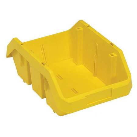 Quantum Storage Systems 75 Lb Capacity, Cross-Stacking Bin, Double Hopper, Yellow