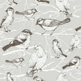 thumbnail image 3 of Birds on Grey Wallpaper Pre-Pasted - 25"W x 225"H, 3 of 3