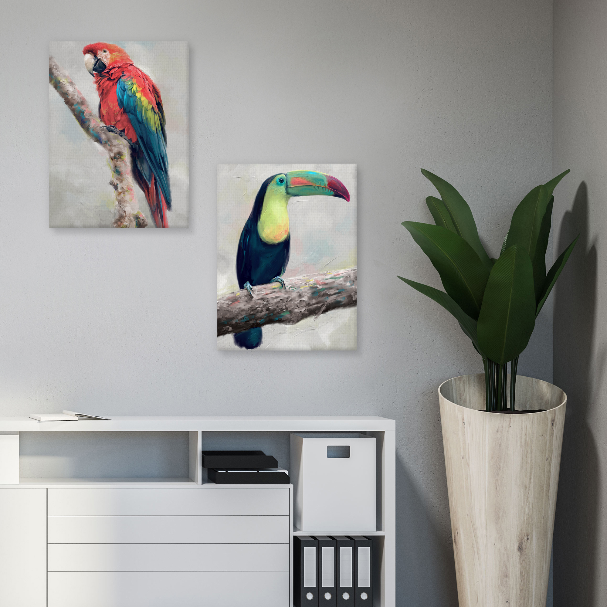 Island Aviary I & II by Studio Arts Set of Canvas Art Prints