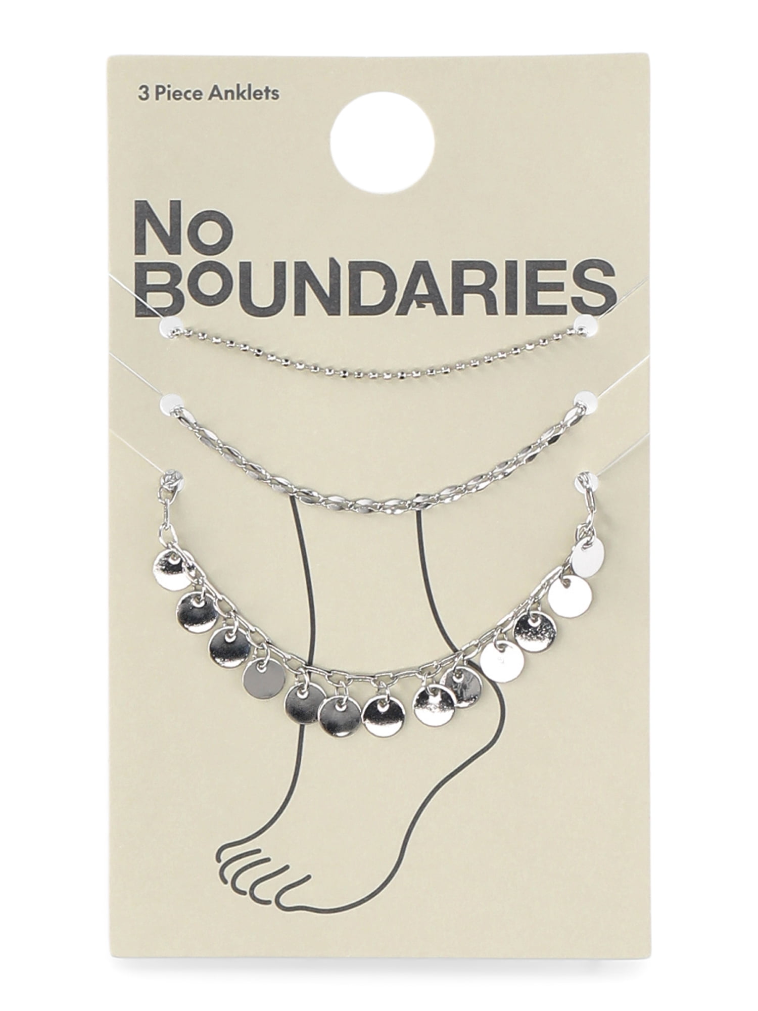 No Boundaries Anklet Set, Silver Tone, 3-Piece, Female, Adult & Teen