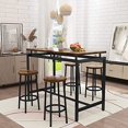 thumbnail image 3 of Recaceik Dinning Table Sets for 4 Bar Table and Chairs Set Industrial Outdoor Table w/ 4 Stools for Home, Farmhouse, Restaurant, Cafe, Kitchen, Dining Room, Breakfast Nook, Small Space Living Room, 3 of 5