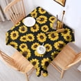 thumbnail image 2 of Black Yellow Sunflower Pattern Square Tablecloth,Waterproof Square Table Cover,Wipeable Spillproof Washable Table Cover for Home Kitchen Party Decor 52"x52"(132x132cm), 2 of 6