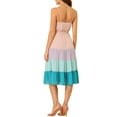 thumbnail image 3 of INSPIRE CHIC Vestido Midi de Verano para Mujer con Tirantes Ajustables y Escote en V, Vestido Boho de Fiesta y Playa, Maxi Vestido Rosa M, 3 of 6