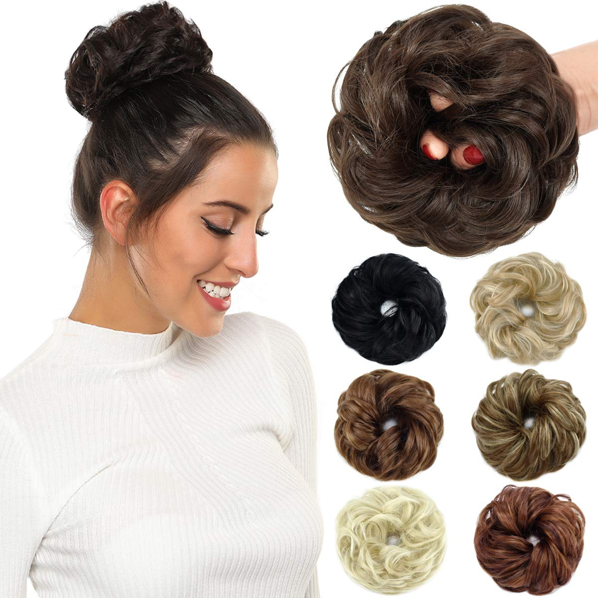 ROSEBUD Hair Bun Extensions Messy Synthetic Chignon Hairpiece Easy Bun Hair Pieces for Women Hair Updos | Walmart Canada ROSEBUD Hair Bun Extensions Messy Synthetic Chignon Hairpiece Easy Bun Hair Pieces for Women Hair Updos | Walmart Canada
