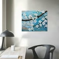 thumbnail image 4 of PRATYUS Huge Wall Art for Living Room -Painted Flower Oil Painting On Canvas Gallery Wrapped Floral Plum Blossom Artwork for Bedroom Office Decor 16x12in, 4 of 6