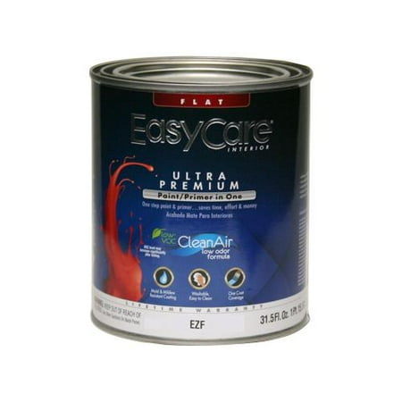 - True Value Mfg EZFP-QT Interior Latex Paint & Primer, Pure White Pastel Base, 1-Qt. - Quantity 4