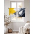 thumbnail image 3 of Abstract Color Block Sheer Curtains 45 Inches Long 2 Panels Yellow Black Oil Painting Style Light Filtering Semi Sheer Window Curtains Drapes for Bedroom Living Room 52"x45", 3 of 7