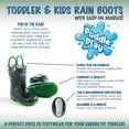 thumbnail image 2 of Puddle Play Children's Boys' Dinosaurs Printed Waterproof Easy-On Rubber Rain Boots (Toddler/Little Kids), 2 of 5