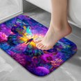 thumbnail image 5 of 1pc Colorful Butterfly Absorbent Non-Slip Bathroom Thickened Flannel Rug Decor,Soft,Quick Drying,Suitable For Indoor/outdoor Use,Bathrooms,Bedrooms,Kitchens,Terrace,Laundry Rooms,16"x24", 5 of 7