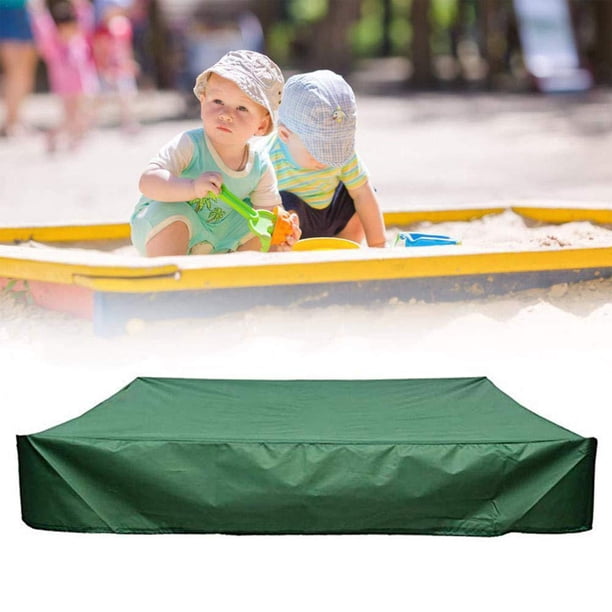 Cubierta para caja de arena, cubierta cuadrada impermeable para arenero con herramienta con cordón, cubierta para caja de arena de tela Oxford a prueba de polvo, protección para piscina
