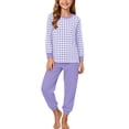 thumbnail image 2 of Xdegoge Tween Girls Pajamas Sets 2 Piece Lounge Soft Long Sleeve Plaid Checkered Top and Jogger Pants Matching Set Comfy Daily Sleepwear Pjs, 2 of 6
