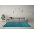 thumbnail image 3 of Ahgly Company Indoor Round Abstract Light Blue Modern Area Rugs, 5' Round, 3 of 4
