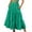 Green, variant on Pleated Skirts for Women, Casual Solid Color Layered Maxi Skirt, Flowy Ruffles Elastic Waist Pockets Sunskirt