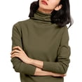 thumbnail image 3 of BODOAO Women'S Turtleneck Sweaters Long Sleeve Knitted Pullover Warm Cozy Tops Classic-Fit Lightweight Chunky Knitted Basic Jumper Top 2025 Fall Work Outfits Thermal Underwear Tops Blackish Green L, 3 of 6