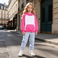 thumbnail image 2 of Girls Tracksuit Solid Color 2 Piece Back to School Outfit,Long Sleeve Pullover Hoodie & Elastic Sweatpants for School Daily Wear 2-3 Years, 2 of 4