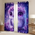 thumbnail image 2 of Purple Owl 2 Panels,(42Wx63L) 2 Panels 30%-50% Blackout Curtains Cute Bird Curtains Teens Florals Decor Curtains & Drapes,Woodland Animal Window Treatments, 2 of 6