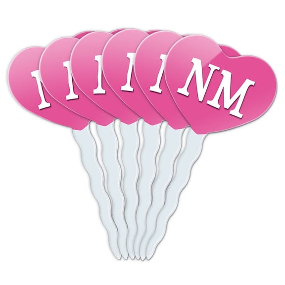 NM Heart Love Cupcake Picks Toppers - Set of 6