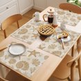 thumbnail image 5 of Khaki Coastal Summer Placemats Set of 8 Coral Shell Starfish Nautical Retro Place Mats Indoor Wipeable Table Mats Washable Cloth Dining Table Placemats for Kitchen Holiday Party Home Decor 13x19 Inch, 5 of 9