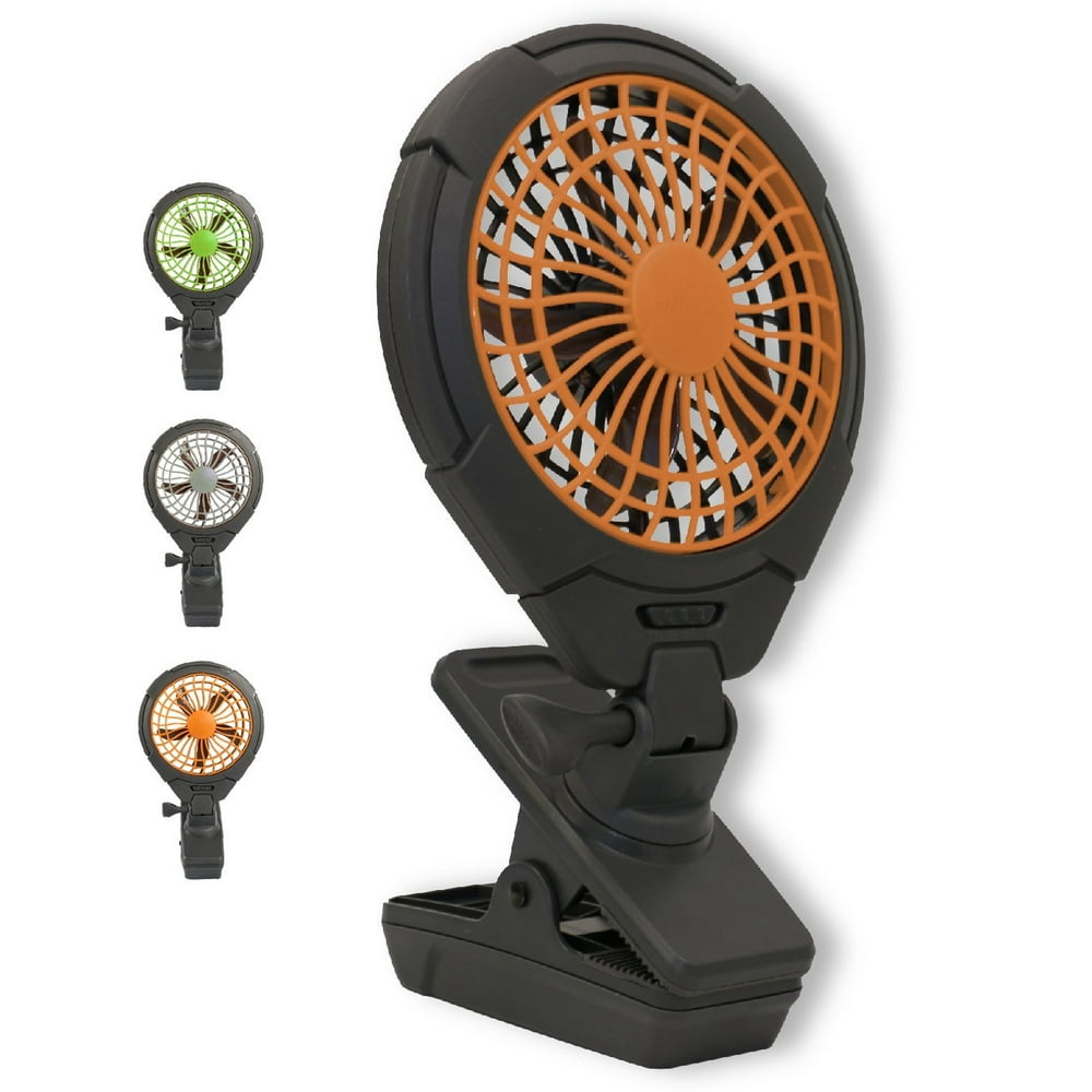 o2cool 5" battery operated clip fan adjustable, rotating, tilt