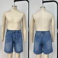 thumbnail image 5 of Men's Baggy Denim Shorts Elastic Waist Stretchy Jean Shorts Wide Leg Relaxed Fit Summer Comfort Jorts, L, 5 of 6