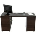 Inval LShaped Laminate Office Desk, Espressowengue BOX 1