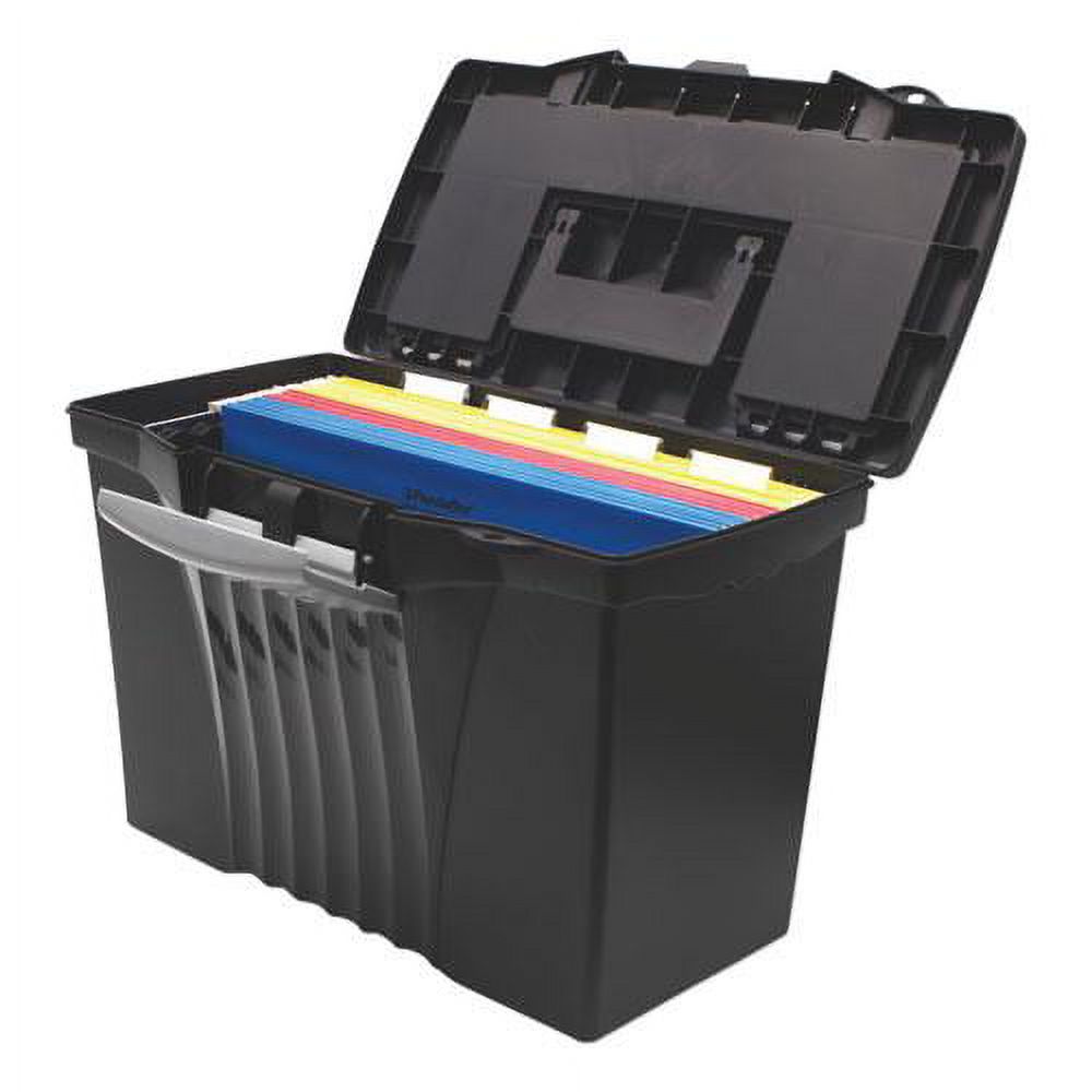 Storex, STX61510U01C, Portable File Storage Box, 1 / Carton, Black - image 5 of 11