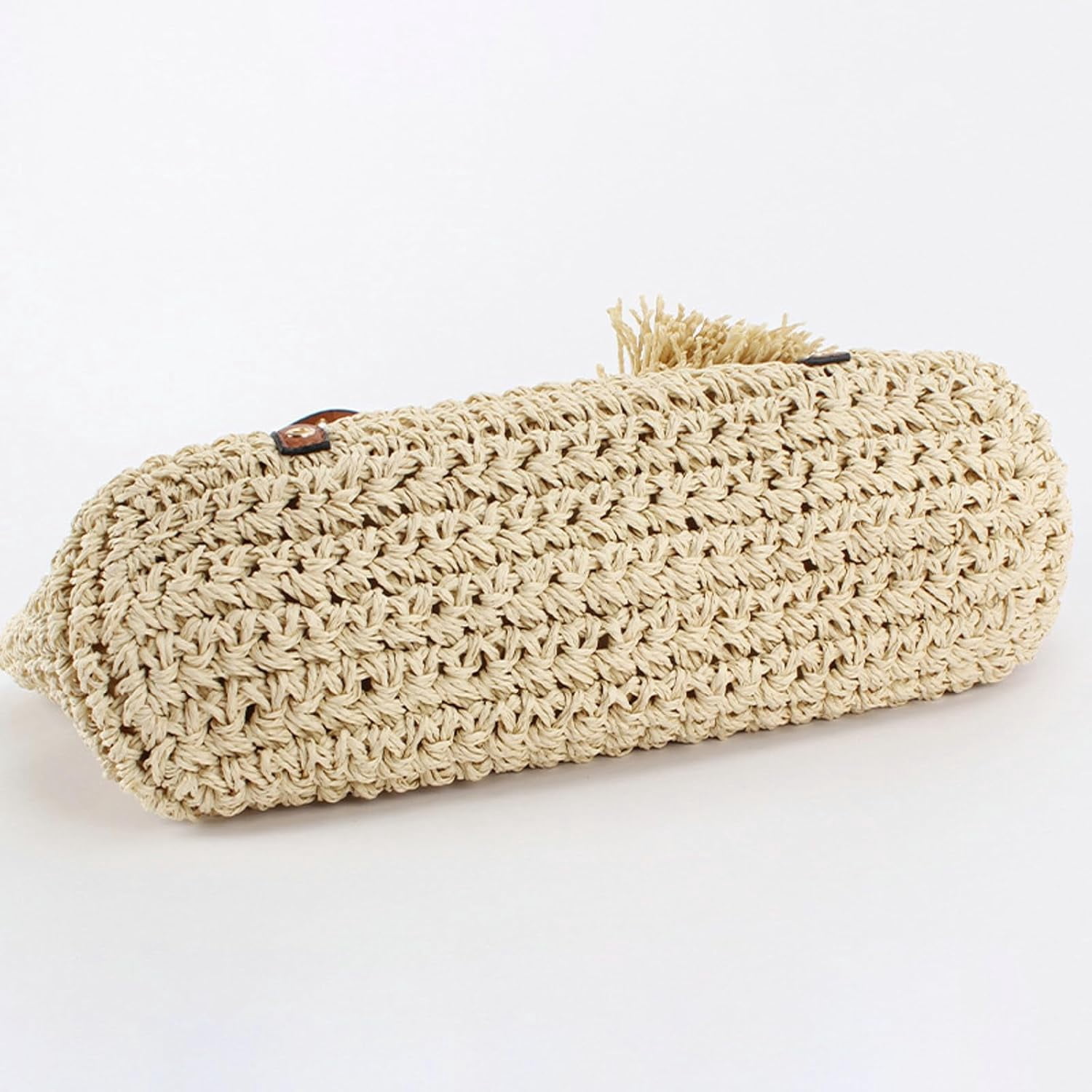 2026 Summer Straw Tassel Crochet Shoulder Bag Women Adjustable Strap Zip Casual Tote