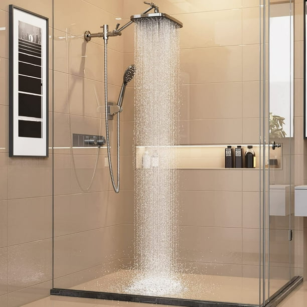 Veken 5Setting Shower Combo, Rain Shower Head with Handheld and 70