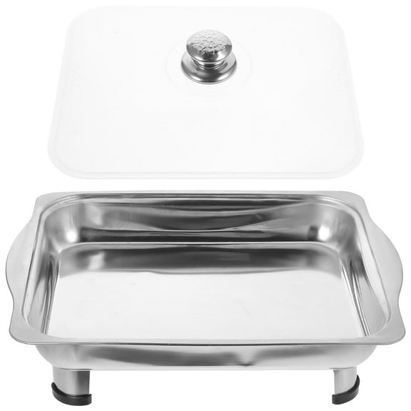 WEUVEB Large Stainless Steel Buffet Serving Tray Polished Food Display Platter for Catering and Home Use
