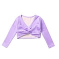thumbnail image 3 of Aislor Girls Kids Long Sleeve Knot Ballet Dance Wrap Tops Cardigan Shrug Gymnastic Sweater Dance Dress Cover Up, 3 of 7