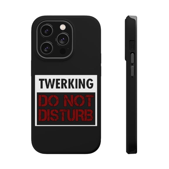 DistinctInk Tough Case for Apple iPhone 15 PRO (6.1" Screen), Compatible with MagSafe Charging - Twerking Do Not Disturb