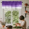 thumbnail image 6 of Purple Waves Rod Pocket Curtain Valance, Ombre Abstract Art Gradient Modern Farmhouse Window Valance for Living Room, Bedroom, Kitchen 60"W x 18"L, 6 of 9