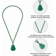 thumbnail image 4 of Necklace - Resin Bead Chain with Maitreya Laughing Pendant for Men Women for making Sea Green, 4 of 9