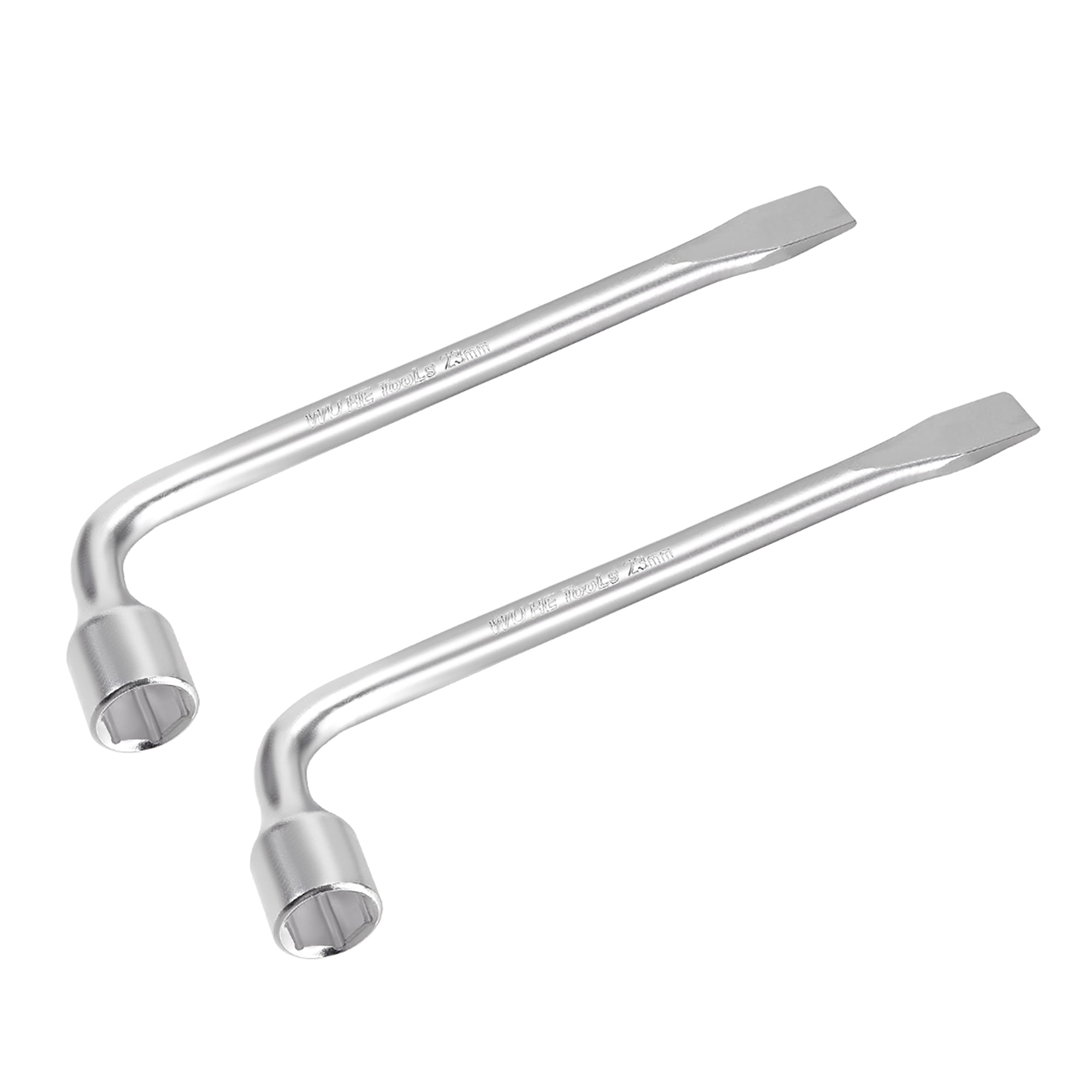 Car Spare Tire Lug Wrench for Jack, L Type Hexagon 23mm Slotted End
