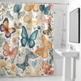thumbnail image 4 of Watercolor Spring Fabric Shower Curtain Colorful Butterfly Washable Shower Curtains for Bathroom, Waterproof Bath Curtain with Hooks Home Decor 36x72in, 4 of 8