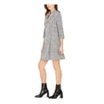 thumbnail image 3 of ROBBIE BEE Womens Black Pocketed 3/4 Sleeve Cowl Neck Above The Knee Evening Fit + Flare Dress Petites PS, 3 of 4