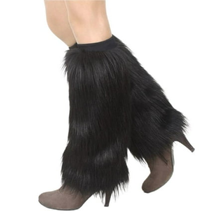 

Women Boot Shoe Cuffs Harajuku Gothic Solid Faux Fur Leg Warmer Socks Streetwear